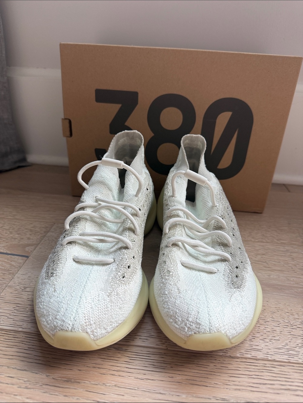 Yeezy 380 Pale Cream Knit Sneakers